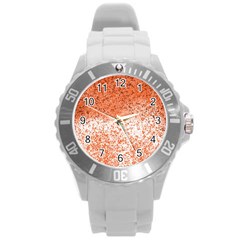 Scrapbook Orange Shades Round Plastic Sport Watch (l) by HermanTelo