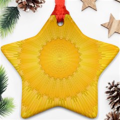 Wave Lines Yellow Ornament (star) by HermanTelo