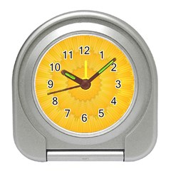 Wave Lines Yellow Travel Alarm Clock by HermanTelo