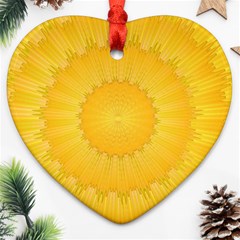 Wave Lines Yellow Heart Ornament (two Sides)