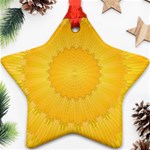 Wave Lines Yellow Star Ornament (Two Sides) Front