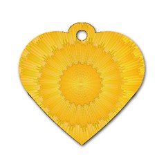 Wave Lines Yellow Dog Tag Heart (one Side)