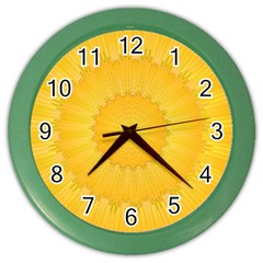 Wave Lines Yellow Color Wall Clock by HermanTelo