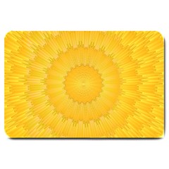 Wave Lines Yellow Large Doormat  by HermanTelo