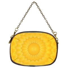 Wave Lines Yellow Chain Purse (two Sides)