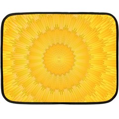 Wave Lines Yellow Double Sided Fleece Blanket (mini) 