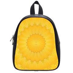 Wave Lines Yellow School Bag (small) by HermanTelo