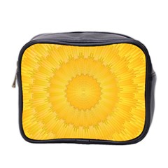 Wave Lines Yellow Mini Toiletries Bag (two Sides)