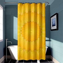 Wave Lines Yellow Shower Curtain 36  X 72  (stall)  by HermanTelo