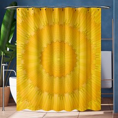 Wave Lines Yellow Shower Curtain 60  X 72  (medium)  by HermanTelo