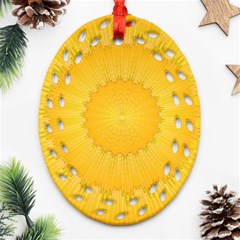 Wave Lines Yellow Ornament (oval Filigree) by HermanTelo