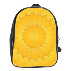 Wave Lines Yellow School Bag (xl) by HermanTelo