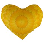 Wave Lines Yellow Large 19  Premium Heart Shape Cushions Front