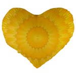 Wave Lines Yellow Large 19  Premium Heart Shape Cushions Back