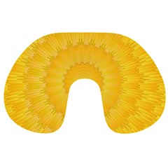 Wave Lines Yellow Travel Neck Pillow by HermanTelo