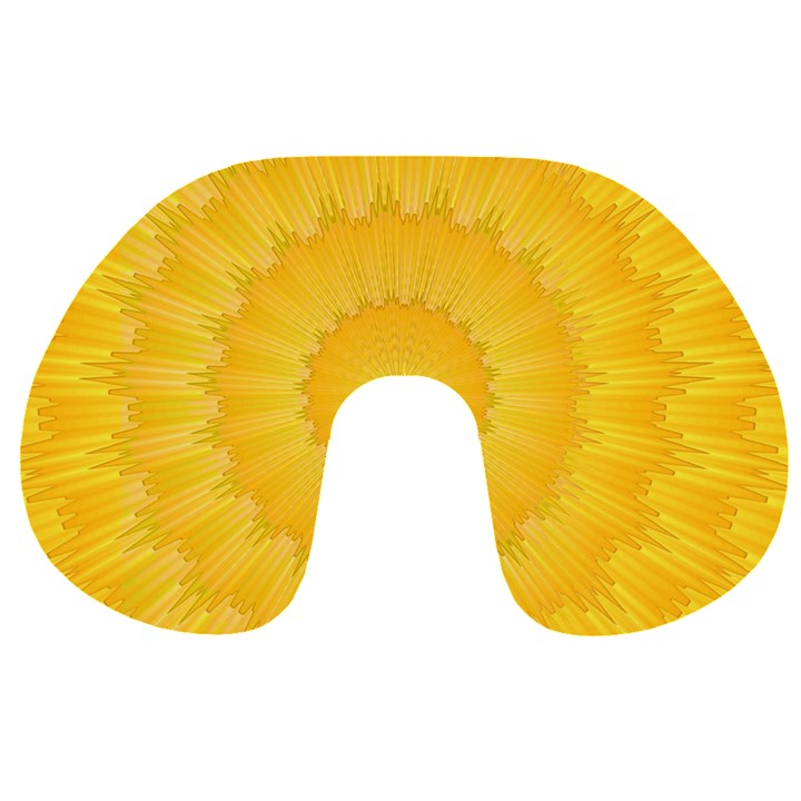 Wave Lines Yellow Travel Neck Pillow