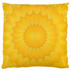 Wave Lines Yellow Standard Flano Cushion Case (one Side)