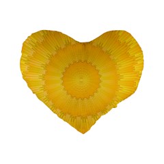 Wave Lines Yellow Standard 16  Premium Flano Heart Shape Cushions