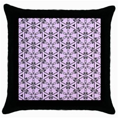 Texture Tissue Seamless Flower Throw Pillow Case (black) by HermanTelo