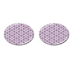 Texture Tissue Seamless Flower Cufflinks (Oval) Front(Pair)