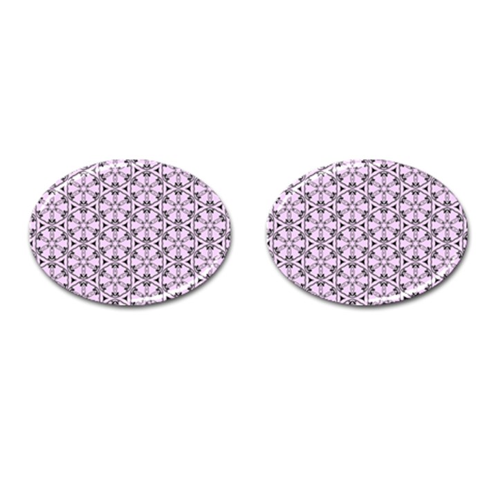 Texture Tissue Seamless Flower Cufflinks (Oval)