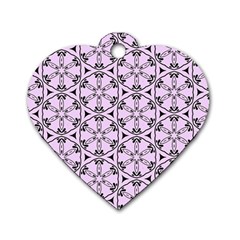 Texture Tissue Seamless Flower Dog Tag Heart (one Side) by HermanTelo