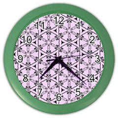 Texture Tissue Seamless Flower Color Wall Clock by HermanTelo