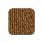 Wood Texture Wooden Rubber Coaster (Square)  Front