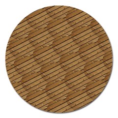 Wood Texture Wooden Magnet 5  (round) by HermanTelo