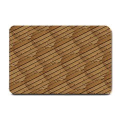 Wood Texture Wooden Small Doormat  by HermanTelo