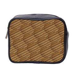 Wood Texture Wooden Mini Toiletries Bag (two Sides) by HermanTelo