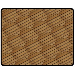 Wood Texture Wooden Double Sided Fleece Blanket (medium)  by HermanTelo