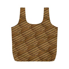 Wood Texture Wooden Full Print Recycle Bag (m)