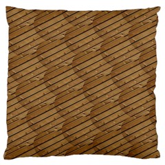 Wood Texture Wooden Large Flano Cushion Case (one Side)