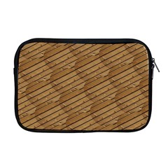 Wood Texture Wooden Apple Macbook Pro 17  Zipper Case by HermanTelo