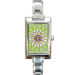 Mandala Model Figure Graphics Rectangle Italian Charm Watch by Pakrebo