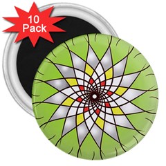 Mandala Model Figure Graphics 3  Magnets (10 Pack)  by Pakrebo