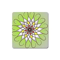 Mandala Model Figure Graphics Square Magnet by Pakrebo