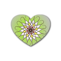 Mandala Model Figure Graphics Rubber Coaster (heart)  by Pakrebo