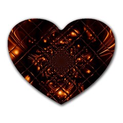 Fire Glass Fractal Heart Mousepads by Pakrebo