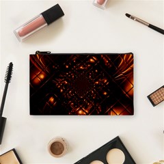 Fire Glass Fractal Cosmetic Bag (small) by Pakrebo