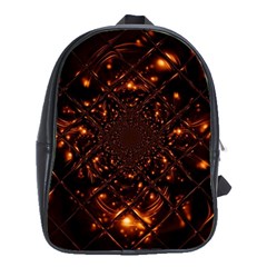 Fire Glass Fractal School Bag (xl) by Pakrebo