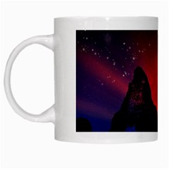 Matterhorn Switzerland Fantasy Aurora White Mugs by Pakrebo