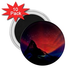 Matterhorn Switzerland Fantasy Aurora 2 25  Magnets (10 Pack)  by Pakrebo