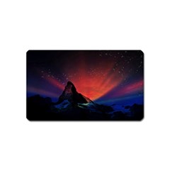 Matterhorn Switzerland Fantasy Aurora Magnet (name Card) by Pakrebo