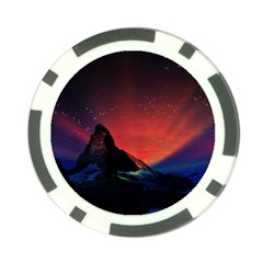 Matterhorn Switzerland Fantasy Aurora Poker Chip Card Guard (10 Pack) by Pakrebo