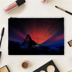 Matterhorn Switzerland Fantasy Aurora Cosmetic Bag (large) by Pakrebo