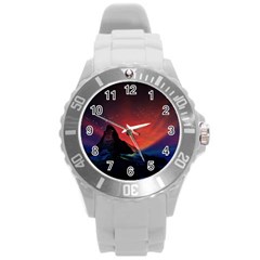 Matterhorn Switzerland Fantasy Aurora Round Plastic Sport Watch (l) by Pakrebo