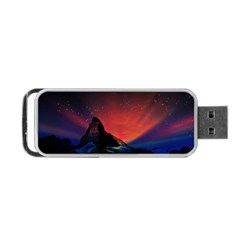 Matterhorn Switzerland Fantasy Aurora Portable Usb Flash (one Side) by Pakrebo