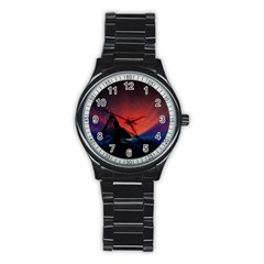 Matterhorn Switzerland Fantasy Aurora Stainless Steel Round Watch by Pakrebo